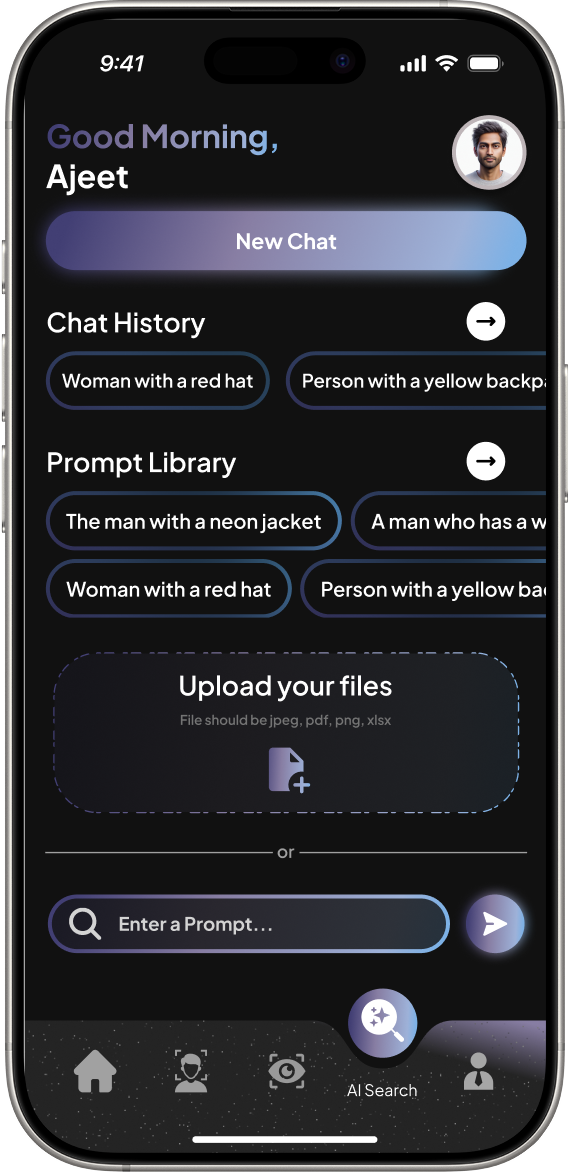 AI Natural Language Search Screen